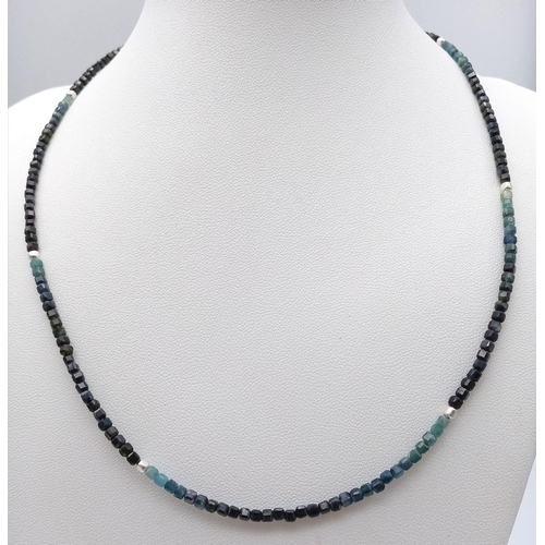 1487 - A Collection of 3 Small Bead Gemstone Necklaces: Tourmaline, Chalcedony and Zoisite. All 42cms. Ref:... 