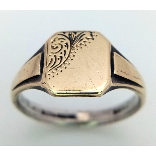 1676 - A 9KT Gold Plated on Sterling Silver, Signet Ring.
Size: M
Weight: 2.80g