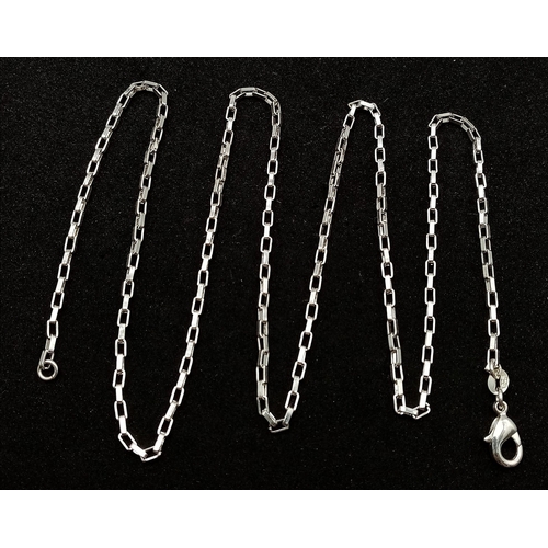 1789 - A 925 Sterling Silver Chain with Elongated Links. 58cm length. 6.26g