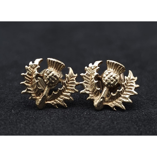 1361 - A 9K YELLOW GOLD THISTLE STUD EARRINGS 1.1G
ref: A/S 4026