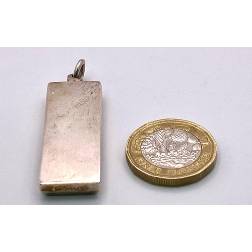 1315 - A STERLING SILVER FULLY HALLMARKED INGOT. TOAL WEIGHT 31.3G.