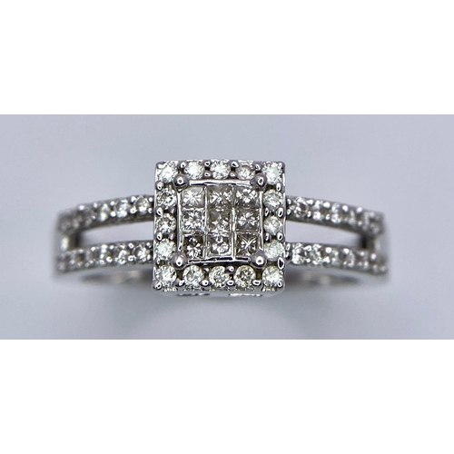 141 - 18K WHITE GOLD DIAMOND RING, 0.33CT.
WEIGHT: 3.9G 
SIZE L

SC 5028