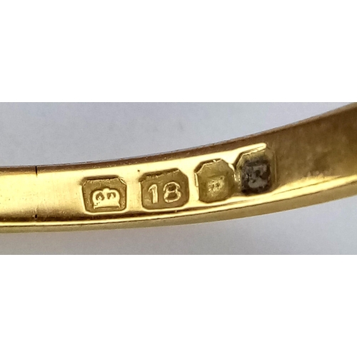 240 - An 18K Yellow Gold Diamond Set Band Ring. Size P, 0.20ctw, 2.2g total weight.