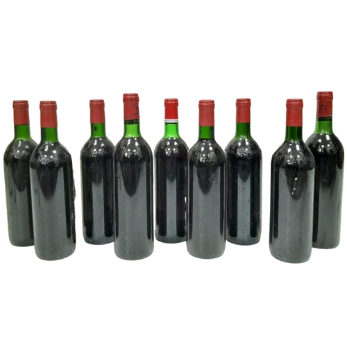 256 - 9 Bottles of Red Bordeaux Consisting of: 2 x Chateau Bellegrave Cru Bourgeois 1983. 7 x Chateau Mart... 