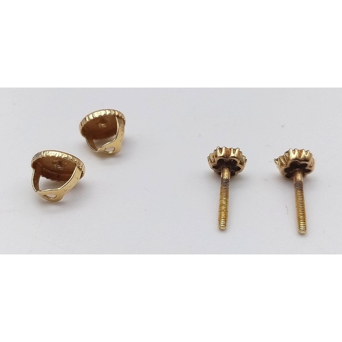 320 - A 18K YELLOW GOLD DIAMOND STUD EARRINGS 0.10CT WITH SCREW BACK FITTINGS 1.4G
ref: AS 5003