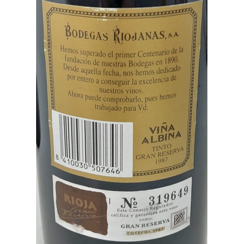 403 - Three Bottles of Spanish Rioja Red (2 Gran Reserva). 2 x Vina Albina Rioja Gran Reserva Bodegas Rioj... 