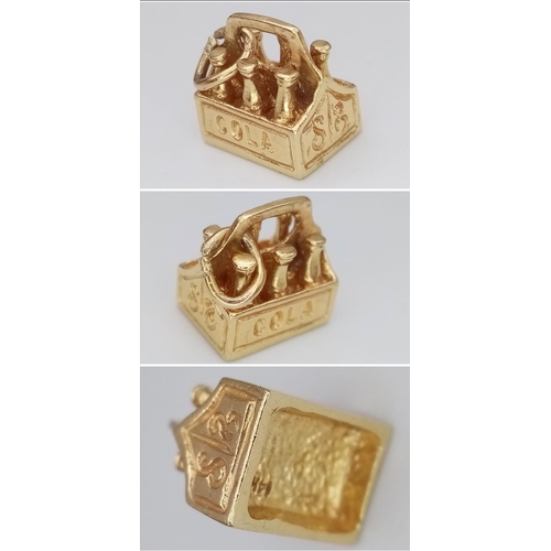 405 - 14K YELLOW GOLD 6 BOTTLES OF COKE COLA CHARM.
WEIGHT: 3.4G

SC 5016