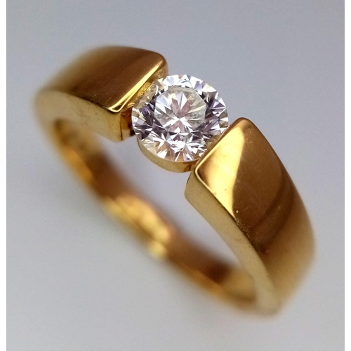 41 - A 18CT YELLOW GOLD DIAMOND SOLITAIRE RING 0.50CT 6.4G SIZE M
ref: P168