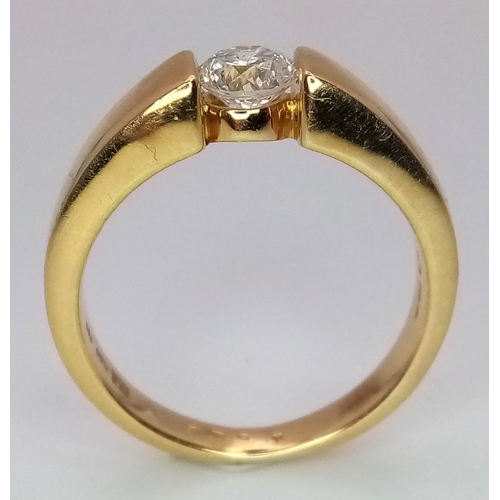 41 - A 18CT YELLOW GOLD DIAMOND SOLITAIRE RING 0.50CT 6.4G SIZE M
ref: P168