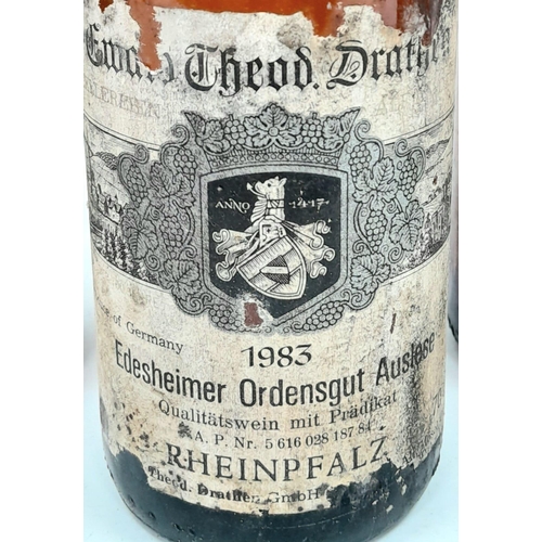 410 - 6 Bottles of Quality German White Wine - 5 x Edesheimer Ordensgut Auslese 1983. 1 x Kreuznacher Kron... 