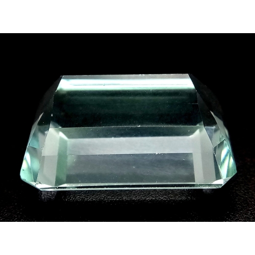 624 - A PAIR OF NATURAL AQUAMARINE GEMSTONES, 24.72ct AND 24.92ct OCTAGONAL STEP CUT, EYE CLEAN, AND BOTH ... 