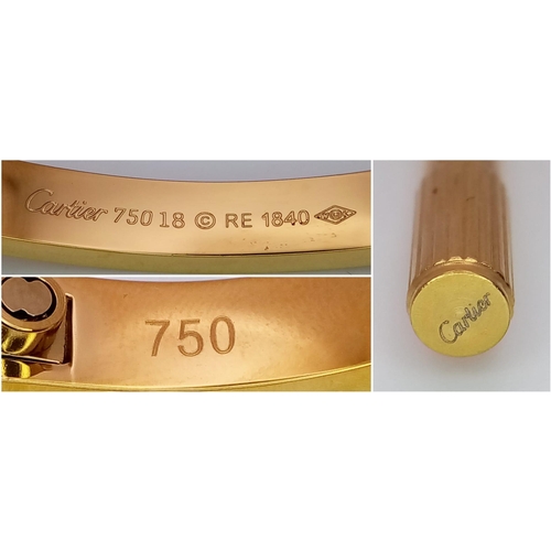 809 - A CARTIER STYLE GOLD TONE BANGLE AND SCREWDRIVER IN RED BOX 
ref: H 5004