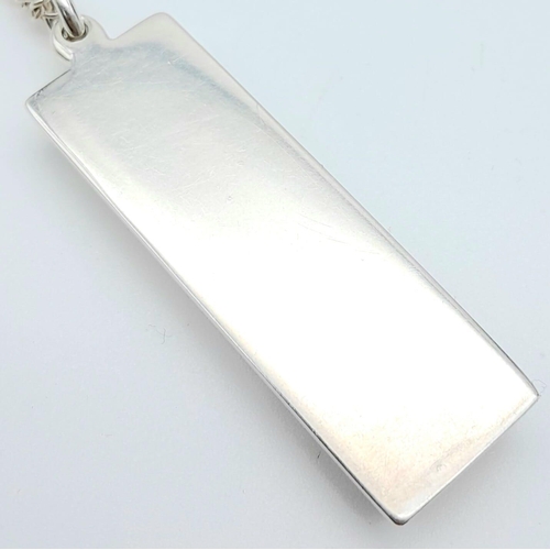 920 - Hallmarked Silver Ingot Pendant on Necklace.
Necklace measures 46cm in length, ingot pendant measure... 