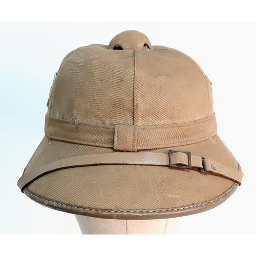 19 - WW2 German Luftwaffe Africa Corps Tropical Pith Helmet.