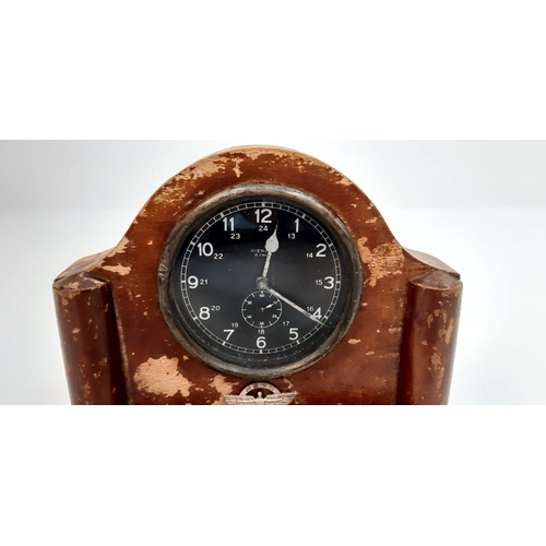 228 - 3rd Reich German Aircraft Clock by Kienzle. Mounted in a Mantle Frame with a National Socialist Flyi... 