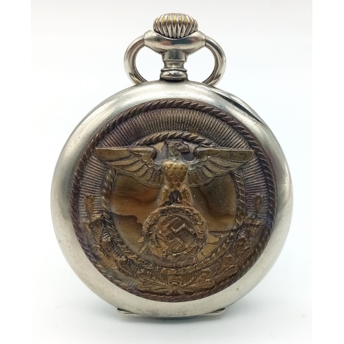 258 - 3rd Reich S.A Pocket Watch with Swiss movement by Moreis. Good working order.