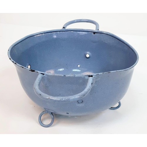 286 - Enamel Colander Made from a German Paratroopers Helmet. 1933