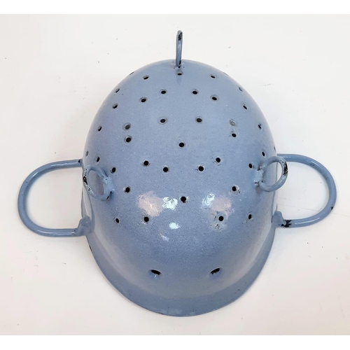 286 - Enamel Colander Made from a German Paratroopers Helmet. 1933