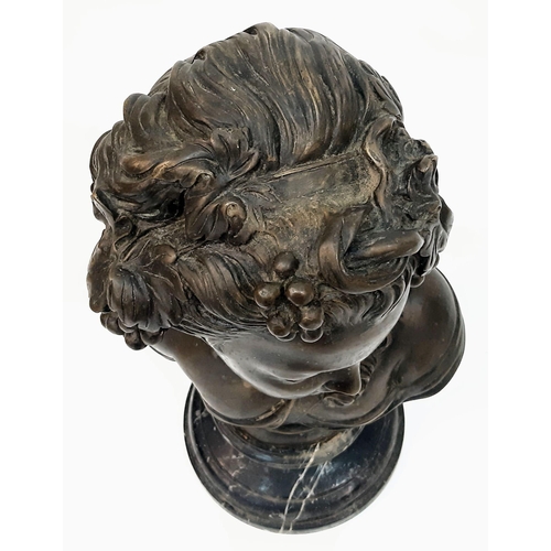 317 - Antique Bronze Bust of a Roman Woman on a solid Marble base. This bust is truly majestic. Standing 4... 