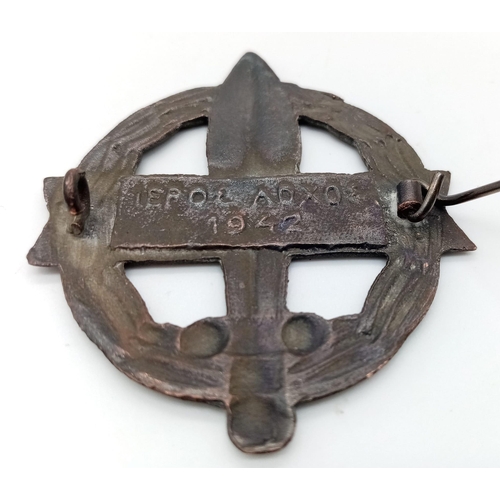 502 - WW2 1942 Dated Greek Sacred Legion Badge. The GSL worked very closely with the British Long Range De... 