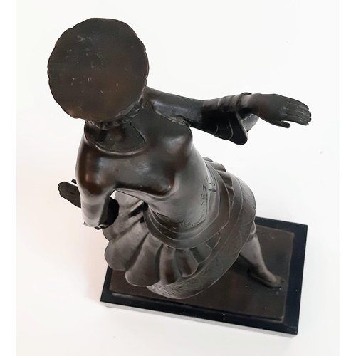 603 - A Bronze figure of an Art Deco Dancer on a rectangular marble base, signed with P.Philippe.
The deta... 