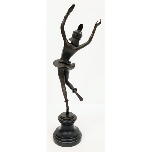 604 - A stunning Gustav Schmidt-Cassel Bronze Dancer Statue.
Wonderful height (54cm) and movement. This el... 