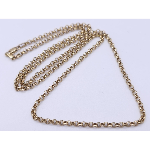 149 - A 52cms 9K GOLD BELCHER LINK NECK CHAIN .   10.7gms