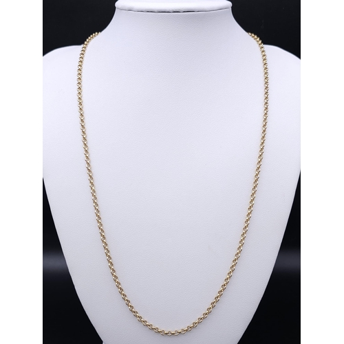 149 - A 52cms 9K GOLD BELCHER LINK NECK CHAIN .   10.7gms