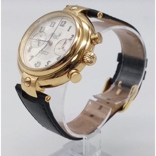 234 - An Excellent Condition, Russian, Men’s Poljot Automatic Chronograph Gold Tone Date Watch. 
45mm Incl... 