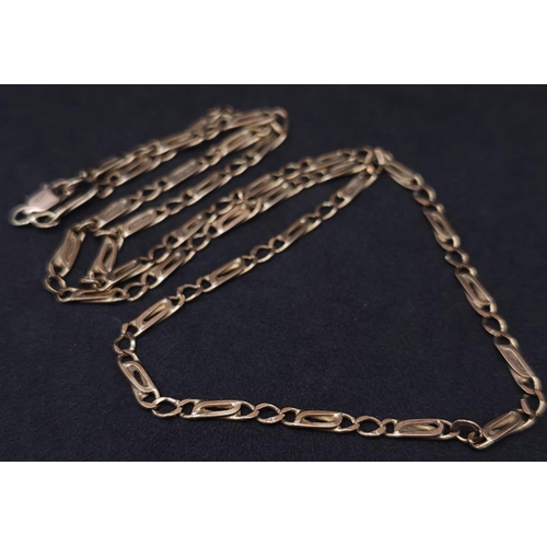 292 - A 55cms 9K ROSE GOLD FIGARO LINK NECK CHAIN .   10.5gms