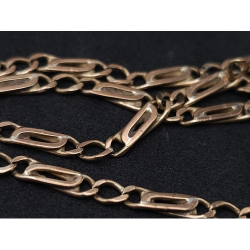 292 - A 55cms 9K ROSE GOLD FIGARO LINK NECK CHAIN .   10.5gms