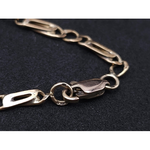 292 - A 55cms 9K ROSE GOLD FIGARO LINK NECK CHAIN .   10.5gms