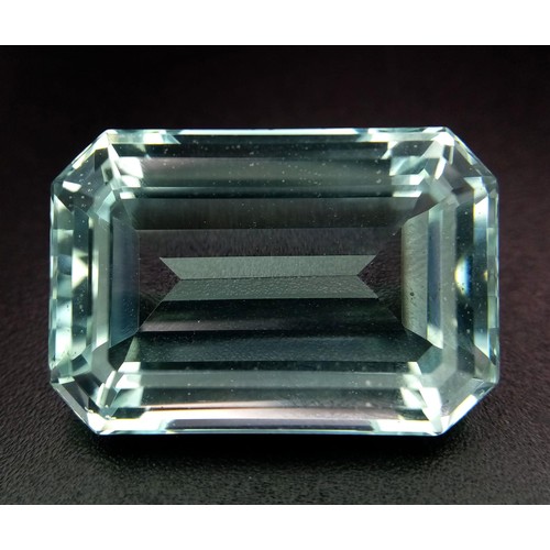 624 - A PAIR OF NATURAL AQUAMARINE GEMSTONES, 24.72ct AND 24.92ct OCTAGONAL STEP CUT, EYE CLEAN, AND BOTH ... 