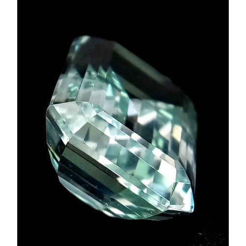 624 - A PAIR OF NATURAL AQUAMARINE GEMSTONES, 24.72ct AND 24.92ct OCTAGONAL STEP CUT, EYE CLEAN, AND BOTH ... 