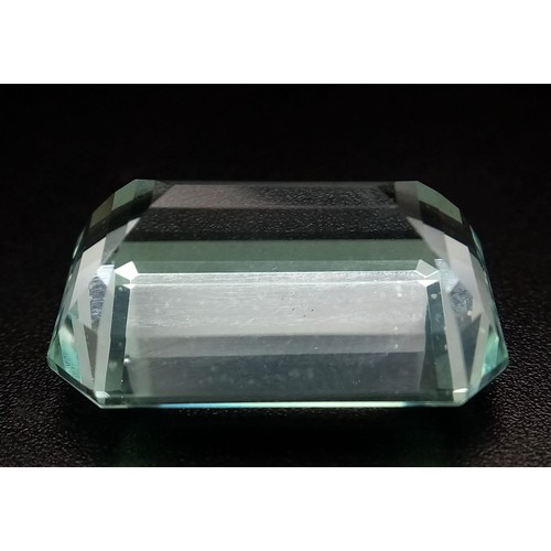 624 - A PAIR OF NATURAL AQUAMARINE GEMSTONES, 24.72ct AND 24.92ct OCTAGONAL STEP CUT, EYE CLEAN, AND BOTH ... 