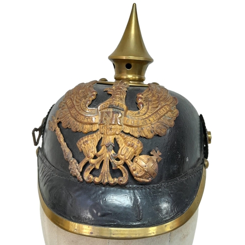 33 - WW1 Imperial German 1895 Model Enlisted Man Pickelhaube. Complete with chinstrap mounts and cockades... 