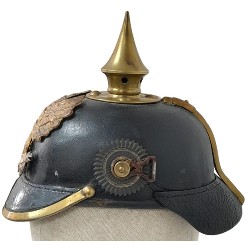 33 - WW1 Imperial German 1895 Model Enlisted Man Pickelhaube. Complete with chinstrap mounts and cockades... 