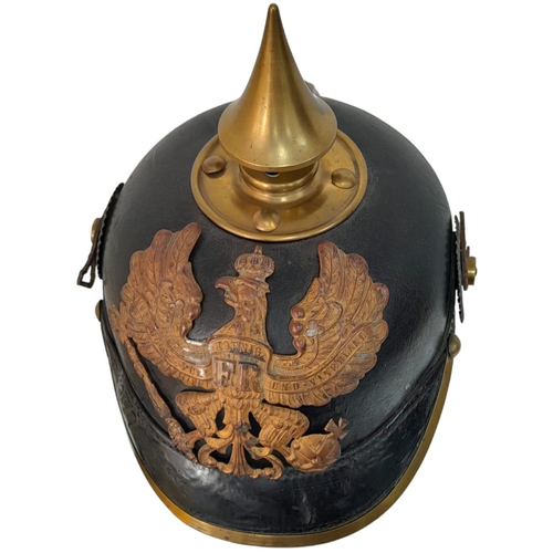 33 - WW1 Imperial German 1895 Model Enlisted Man Pickelhaube. Complete with chinstrap mounts and cockades... 