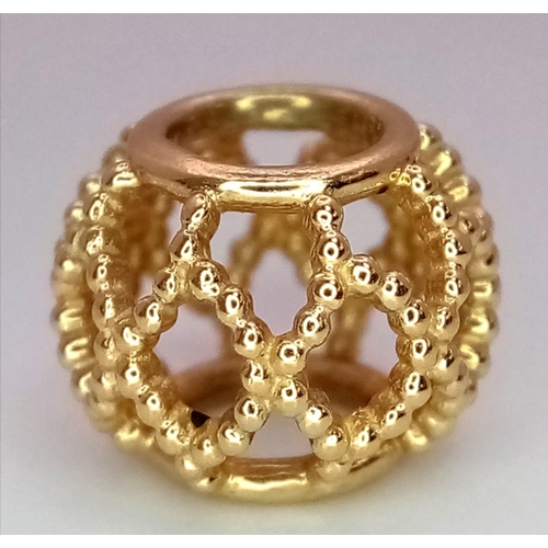 379 - A 14K Yellow Gold Pandora Gold Collection Charm. 1.5g weight.