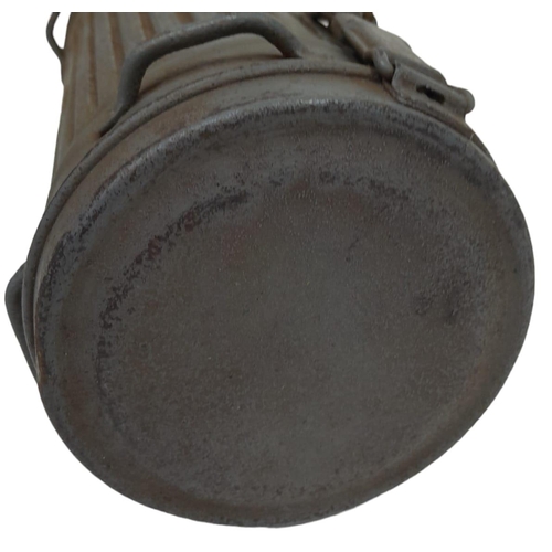 411 - Rare WW2 German Kriegsmarine Gas Mask Canister. Named to a Sailor who was aboard the SMS Schlesien. ... 