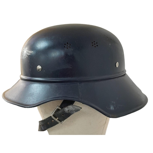 596 - WW2 German 1938 Dated Luftshutz (Air Raid Police) Gladiator Style Helmet and Liner.