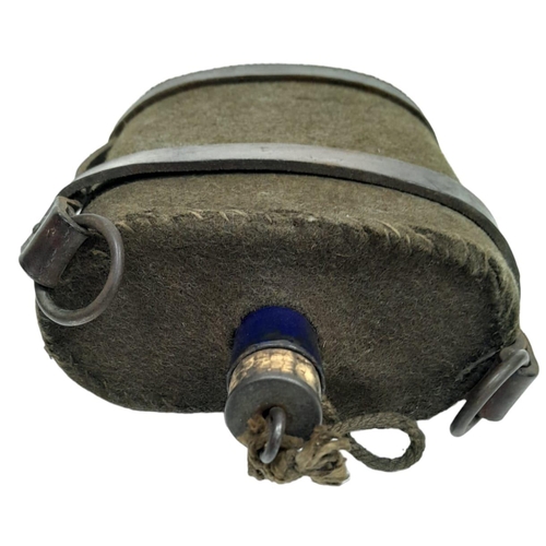 929 - WW1 British Water Bottle in 1903 Pattern Cavalry Leather Pannier.