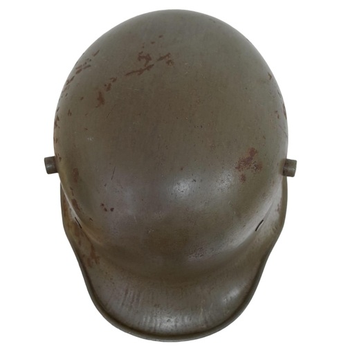 130 - WW1 German M17 Helmet with original Apple Green Paint. Stamped ET-66 for size 66 from the factory Ei... 