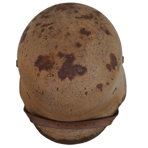 137 - WW2 German M35 Africa Corps Helmet with liner.