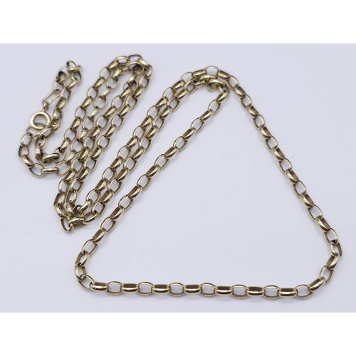 285 - A 60cms 9K GOLD BELCHER LINK NECK CHAIN .  10.4gms