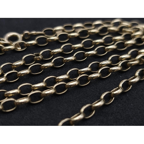 285 - A 60cms 9K GOLD BELCHER LINK NECK CHAIN .  10.4gms