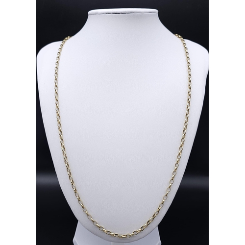 285 - A 60cms 9K GOLD BELCHER LINK NECK CHAIN .  10.4gms