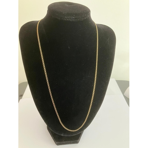 63 - Italian 9 carat Fine GOLD CHAIN LINK NECKLACE. Fully hallmarked. 2.15 grams. 55 cm.