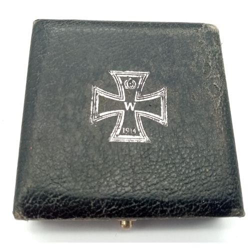 1030 - WW1 Imperial German Iron Cross 1st Class in Box. 3-part construction – iron centre.