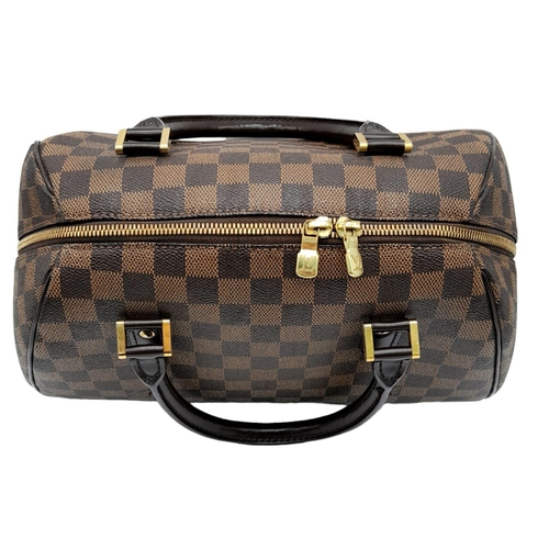 176 - A Louis Vuitton Damier Ebene 'Ribera' Handbag. Leather exterior with two rolled leather handles, gol... 